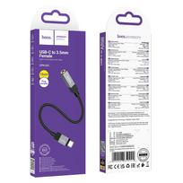 usb c 3.5mm - Hoco UPA32C USB-C į 3.5mm Audio Adapteris Juodas (Black) - 3 nuotrauka