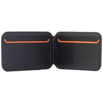 magsafe wallet - Lamborghini D1 Genuine Leather MagSafe mobile phone wallet - black and orange - 3 nuotrauka