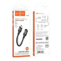 usb c kabelis - Hoco U107 OTG USB-C į Lightning adapteris 3A 0,1 m Juodas (Black) - 2 nuotrauka