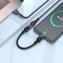 usb c kabelis - Hoco U107 OTG USB-C į Lightning adapteris 3A 0,1 m Juodas (Black) - 3 nuotrauka