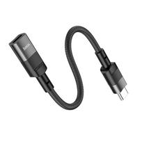 usb c kabelis - Hoco U107 OTG USB-C į Lightning adapteris 3A 0,1 m Juodas (Black) - 6 nuotrauka