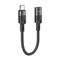 usb c kabelis - Hoco U107 OTG USB-C į Lightning adapteris 3A 0,1 m Juodas (Black) - 7 nuotrauka