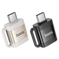 usb male to female - Hoco UA31C, USB-C į USB-A OTG adapteris, 3A, juodas - 3 nuotrauka