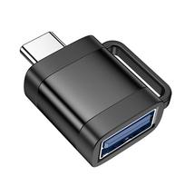 usb male to female - Hoco UA31C, USB-C į USB-A OTG adapteris, 3A, juodas - 6 nuotrauka