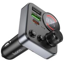 usb 2.4 a - Hoco E86 FM siųstuvas su Bluetooth 5.4 ir krovikliu 48W Juodas (Black) - 7 nuotrauka