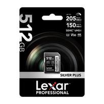 a2 kortele - Lexar SDXC Professional SILVER Plus 512GB UHS-I U3 A2 - 2 nuotrauka