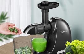sulciaspaude - Amzchef 1501-BK-SM lėtai veikianti sulčiaspaudė (juoda) - 2 nuotrauka