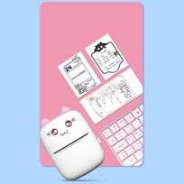 thermal printer - Thermal printer mini cat HURC9 - pink - 7 nuotrauka