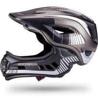 salmas dviratininko smakro - Rockbros TT-32SBTG-S vaikiškas dviračio šalmas su nuimamu smakro apsauga, S dydis, Pilkas (Gray) - 8 nuotrauka