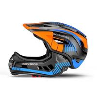 oranzinis - Rockbros TT-32SOBL-S vaikiškas dviračio šalmas su nuimamu smakro apsauga, S dydis - Juodas/Oranžinis (Black/Orange) - 10 nuotrauka