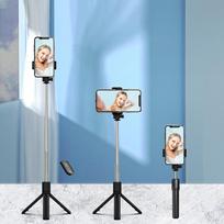 trikojis telefonui - Hurtel WRY1S Selfie Stick Telescopic Tripod 0.7m for Phone Juodas (Black) - 4 nuotrauka