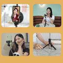 trikojis telefonui - Hurtel WRY1S Selfie Stick Telescopic Tripod 0.7m for Phone Juodas (Black) - 7 nuotrauka