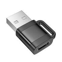usb to c - Hoco UA31D, USB A į USB C adapteris, juodas - 6 nuotrauka