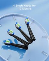 tipas - Fairywill 507/508 toothbrush tips (white) - 4 nuotrauka