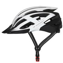 mtb - Dviratininko šalmas MTB Wozinsky su odpinanym daszkiem i tylną lampką USB 54-57 cm - juoda-balta - 10 nuotrauka