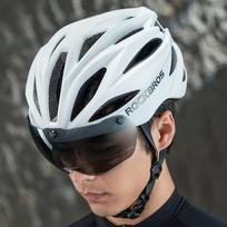 apsauginiai akiniai - Rockbros dviratininko šalmas su Visor, Detachable UV Protective Goggles, Unisex – juodos spalvos/rudos spalvos - 4 nuotrauka