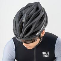 apsauginiai akiniai - Rockbros dviratininko šalmas su Visor, Detachable UV Protective Goggles, Unisex – juodos spalvos/rudos spalvos - 6 nuotrauka