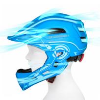 galiniai zibintai - Wozinsky Kids Full Face Dviračio Šalmas su USB Galiniu Žibintu S - Mėlynas (Blue) - 2 nuotrauka