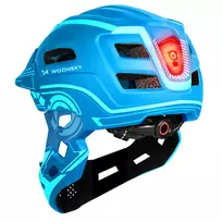 galiniai zibintai - Wozinsky Kids Full Face Dviračio Šalmas su USB Galiniu Žibintu S - Mėlynas (Blue) - 6 nuotrauka