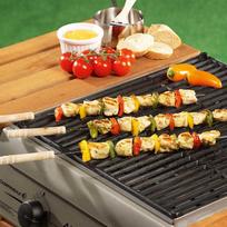 iesmai kepsnines - BBQ Iešmų rinkinys su medinėmis rankenomis, 38 cm, 4 vnt. - 3 nuotrauka