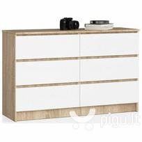 komoda 120 - Komoda NORE Queen K120, ąžuolo spalvos/balta - 1 nuotrauka
