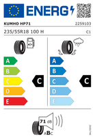 ratlankiai su vasarines padangom - Kumho Crugen HP71 235/55 R18 100H - 2 nuotrauka