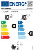 padangos 215 65 r17 - Kumho 215/65R17C PORTRAN KC53 108H XL - 2 nuotrauka