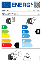 padangos 225 r17 - Sailun Ice Blazer Alpine EVO 225 45 R17 91H - 2 nuotrauka