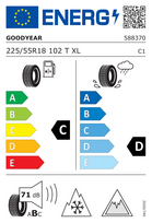 padangos 225 55 r18 - Padangos UltraGrip Ice 3 102 T XL ( C D B 71dB ) GOODYEAR 225/55R18 - 2 nuotrauka