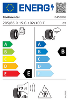 padangos 205 65 r15 - Continental VanContact Winter 205/65 R15C 102/100T 6PR - 2 nuotrauka