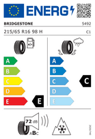 215 65 r16 bridgestone - Bridgestone Blizzak LM-80 215/65 R16 98H AO - 2 nuotrauka
