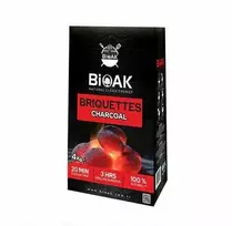 Briketai Bioak, lazdyno riešutų kevalai, 4 kg, juoda sp.