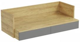 Rašomasis stalas su stalčiais Mobius 2S, 110 cm x 55 cm, 38 cm, ąžuolo sp./pilka sp.