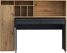Rašomasis stalas su spintele Forte EGRB331L-C982A, 114 cm x 49 cm, 75 cm, ruda sp./grafito sp.