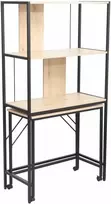 Rašomasis stalas su lentyna Home4you Lester, 40 cm x 84 cm, 160 cm, ruda sp./juoda sp.