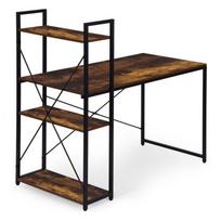 Rašomasis stalas su lentyna ModernHome TH-SD-7-16, 120 cm x 60 cm, 120 cm, juoda sp./riešuto sp.