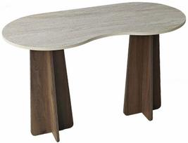 Rašomasis stalas Kalune Design Infini, 60 cm x 120 cm, 75 cm, riešuto sp./travertine sp.