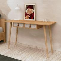 Rašomasis stalas Kalune Design Soomin, 120 cm x 60 cm, 74 cm, ąžuolo sp./balta sp.