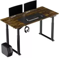 Rašomasis stalas Ultradesk Uplift, 160 cm x 75 cm, 74 - 116 cm, juoda sp./ruda sp.