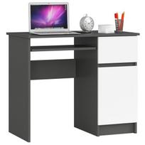 Rašomasis stalas su spintele Akord Furniture Factory Piksel Right, 90 cm x 50 cm, 77 cm, balta sp./grafito sp.