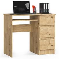 Rašomasis stalas su stalčiais Akord A6 Right, 90 cm x 50 cm, 77 cm, ąžuolo sp.