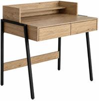 Rašomasis stalas su stalčiais Akord Furniture Factory Flux, 48 cm x 78 cm, 95 cm, juoda sp./artisan oak sp.