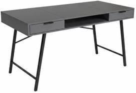 Rašomasis stalas su stalčiais Akord Furniture Factory Arden, 120 cm x 50 cm, 80.5 cm, grafito sp./juoda sp.
