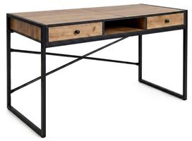 Rašomasis stalas su stalčiais Akord Furniture Factory Elonis, 123 cm x 48 cm, 80.5 cm, juoda sp./oak craft sp.