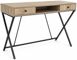 Rašomasis stalas su stalčiais Akord Furniture Factory Crossline, 50 cm x 120 cm, 80.5 cm, juoda sp./sonoma ąžuolo sp.