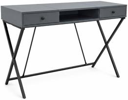 Rašomasis stalas su stalčiais Akord Furniture Factory Crossline, 50 cm x 120 cm, 80.5 cm, grafito sp./juoda sp.