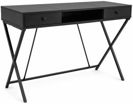 Rašomasis stalas su stalčiais Akord Furniture Factory Crossline, 50 cm x 120 cm, 80.5 cm, juoda sp.