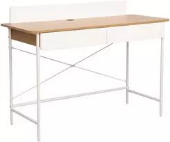 Rašomasis stalas su stalčiais Home4you Ferdie, 120 cm x 48 cm, 88 cm, ruda sp./balta sp.