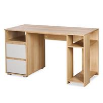 Rašomasis stalas su spintele Klups Dalia, 138 cm x 60 cm, 76 cm, buko sp./pilka sp.