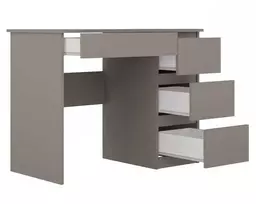 Rašomasis stalas su stalčiais Mijas Right, 51 cm x 98 cm, 76 cm, šviesiai pilka sp.